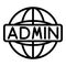 Global admin icon, outline style