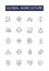 Global agriculture line vector icons and signs. global, farming, crops, yield, produce, soil, climate, water outline