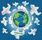 Global airplane travel