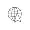 Global, arrow, cursor icon. Simple line, outline vector of information transfer icons for ui and ux, website or mobile application