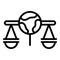 Global balance patent icon outline vector. Legal protection