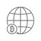 Global Bitcoin World Thin Line Symbol Icon Design
