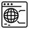 Global browser icon, outline style