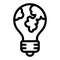 Global bulb icon, outline style