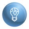 Global bulb icon, outline style