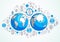 Global business concept, planet earth with dollar icons set, international economy, currency exchange, internet global network