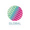 Global business development - concept logo template vector illustration. Abstract globe creative sign. Geometric structure symbol.