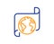 Global business documents line icon. Translation service sign. Vector