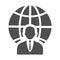 Global Business gray icon, international businessman