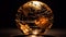 Global business ideas illuminated on desktop globe generated by AI