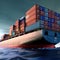 Global business import export commerce trade logistic and transportation worldwide by container cargo ship. Generative AI