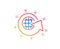 Global business line icon. Share arrow sign. Vector