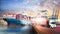 Global business logistics import export background and container cargo freight ship