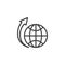 Global business solution line icon