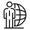 Global business training icon, outline style