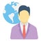 Global businessman, global employee Color vector icon which can easily modify or edit