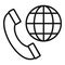 Global call icon simple vector. Customer contact