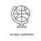 Global campaign line vector icon for diabetes education materials.