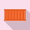 Global cargo container icon, flat style