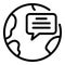 Global chat innovation icon, outline style