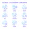 Global citizenship blue gradient blue gradient concept icons set