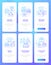 Global citizenship blue gradient onboarding mobile app screen set