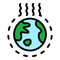 Global climate change icon color outline vector