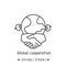 Global cooperation line icon.Editable illustration