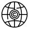 Global copyright icon outline vector. Law property