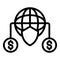 Global credit crisis icon, outline style