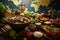 Global cuisine scenes highlighting the rich