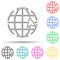 Global cursor multi color set icon. Simple thin line, outline vector of navigation icons for ui and ux, website or mobile