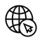 Global cursor vector line icon