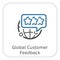 Global Customer Feedback Line Icon.