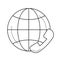 Global customer service line icon.