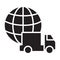 Global delivery, cargo, international, truck fully editable vector icon