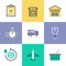 Global delivery service pictogram icons set