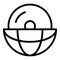 Global disc operating system icon, outline style