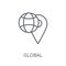 Global distribution linear icon. Modern outline Global distribut