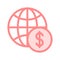 Global dollar color line icon