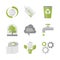 Global ecology and nature conservation flat icons set