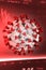 Global economic impact due to coronavirus pandemic red background