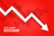 Global economic recession downfall arrow red background