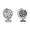 Global economy is bursting line and solid icon, economic sanctions concept, globe with crack sign on white background