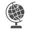 Global economy is bursting solid icon, economic sanctions concept, globe with crack sign on white background, financial
