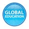 Global Education floral blue round button