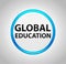 Global Education Round Blue Push Button