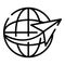 Global excursion icon, outline style