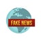 Global fake news icon flat isolated vector