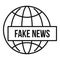 Global fake news icon, outline style